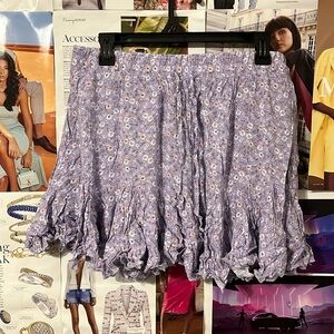 Lavender Floral Mini Skirt